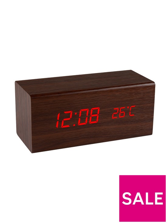 stillFront image of precision-wood-effect-bedside-alarm-clock