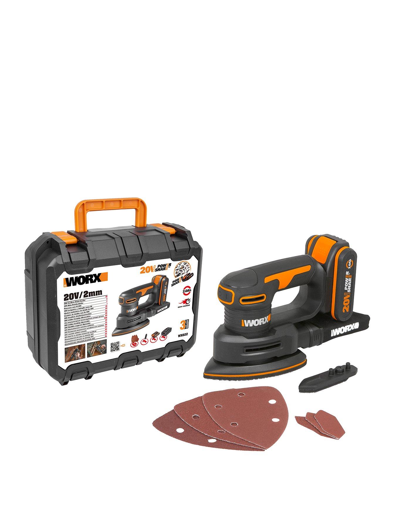 Product photograph of Worx Wx822 18v 20v Max Cordless Detail Sander from very.co.uk