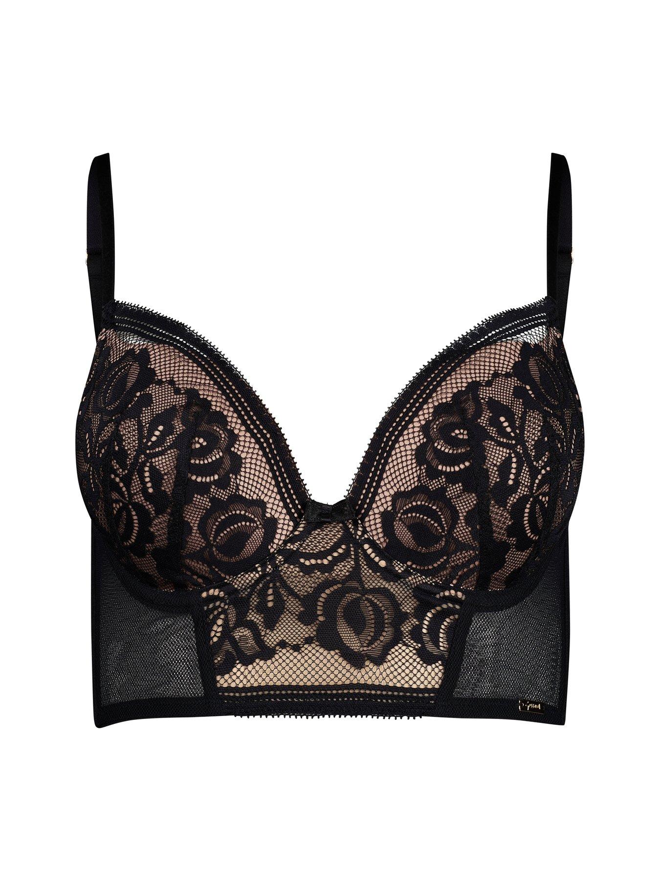 Image 6 of 6 of Gossard Encore Padded Longline Bra - Black/Nude