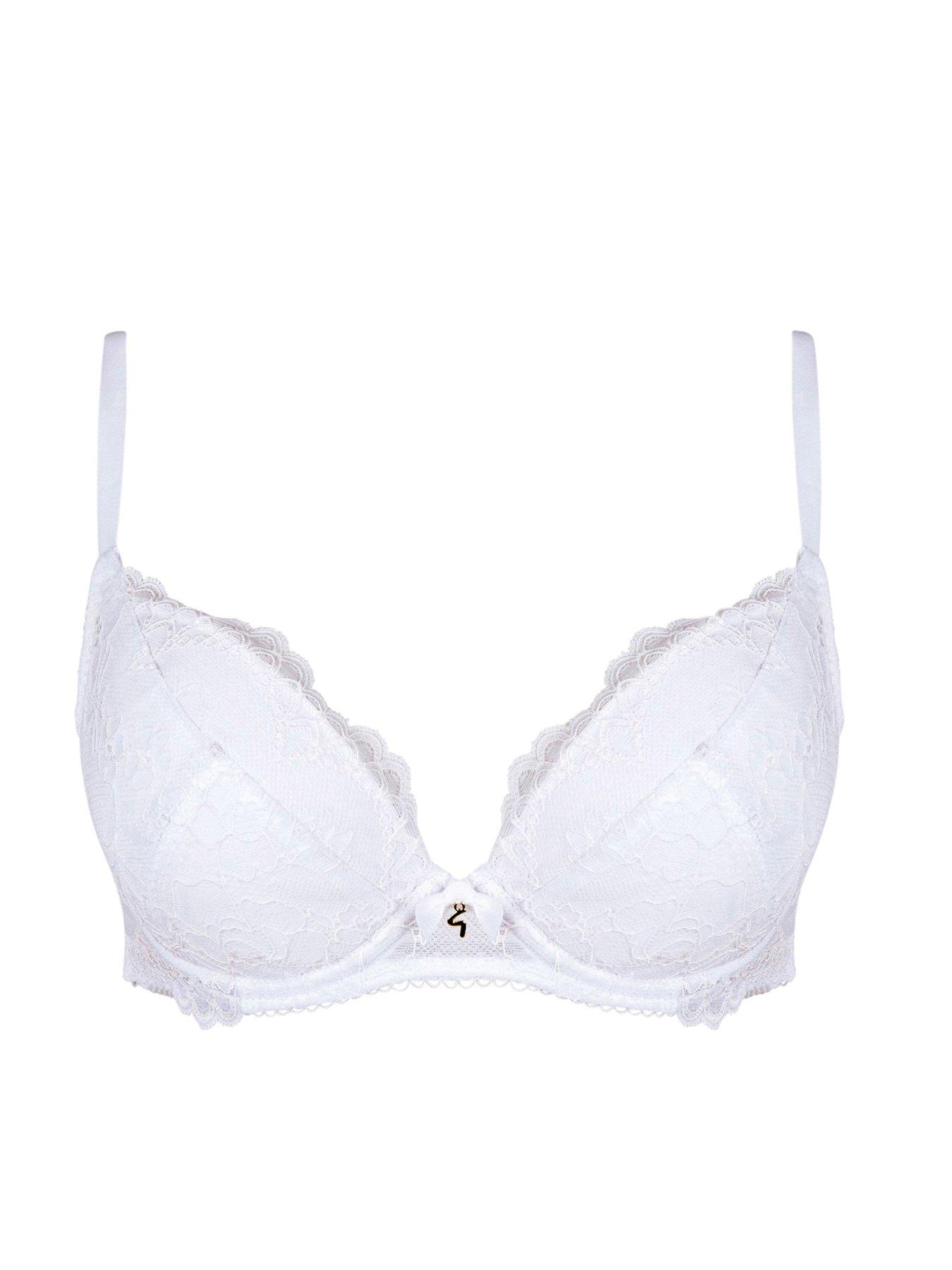 Gossard Superboost Lace Padded Plunge Bra - White | Very.co.uk