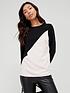  image of v-by-very-colour-block-shell-blouse-blackcream