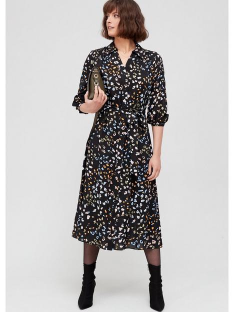 fig-basil-button-front-printed-shirt-dress-multianimal