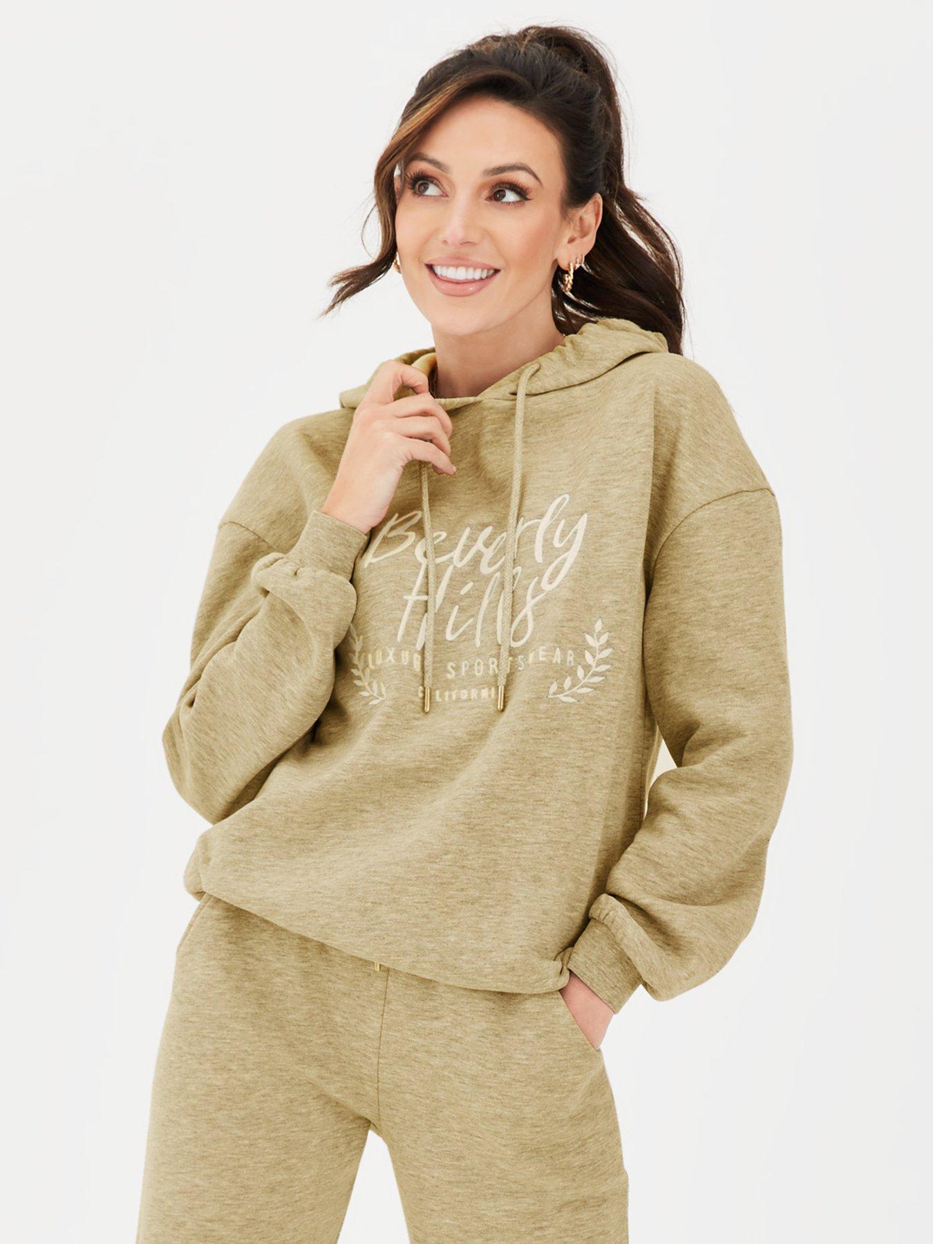Women Embroidered Hoody Co-ord - Green