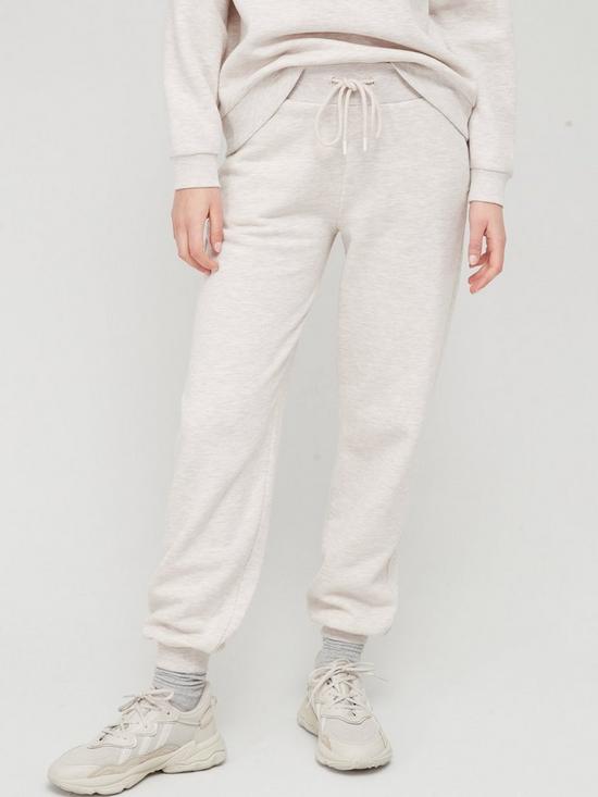 front image of v-by-very-rib-detail-jogger-oatmeal-marl