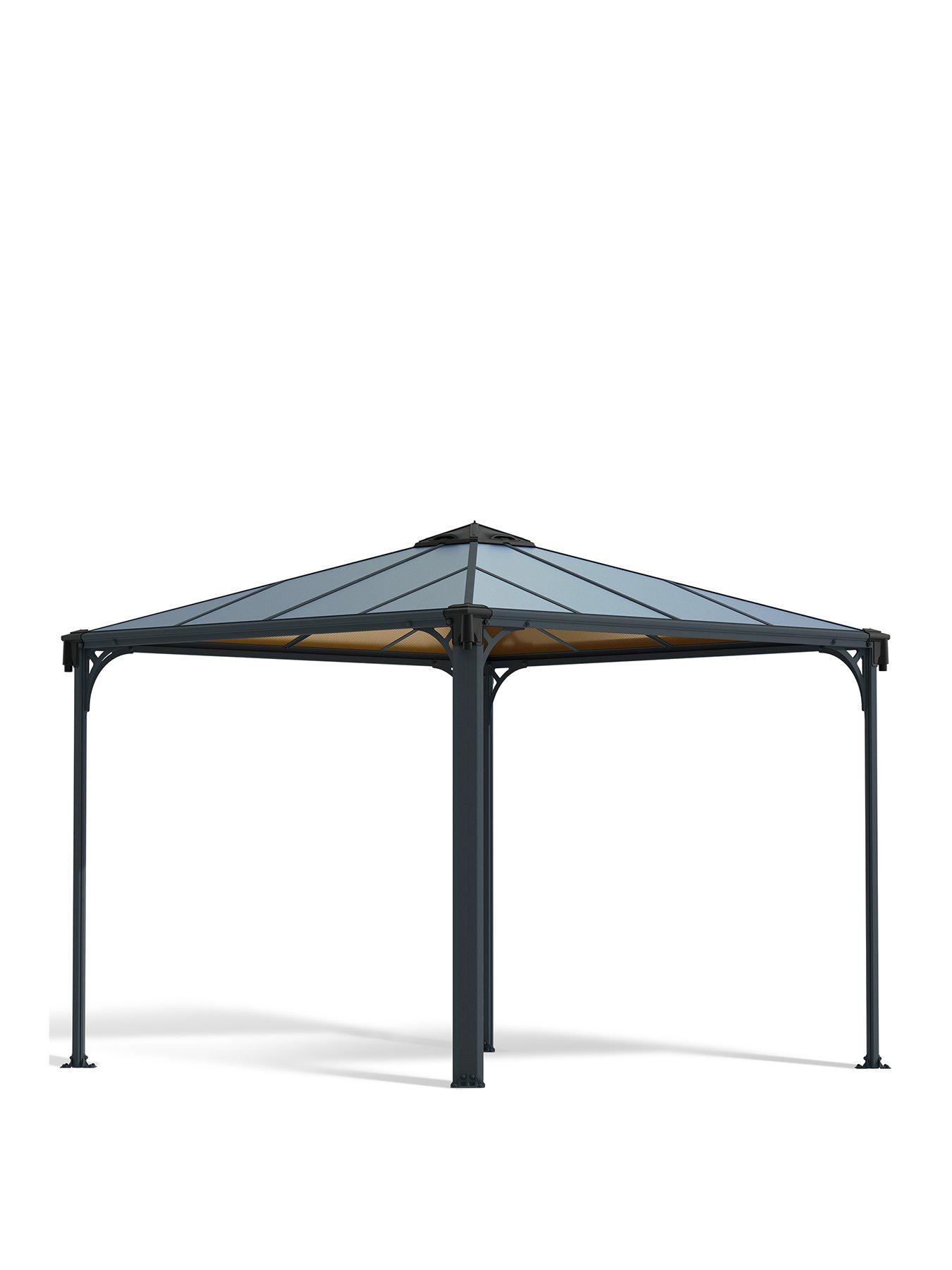 undefined Palermo 3000 Garden Gazebo - 3 x 3m, Heavy Duty Aluminium Frame, Rust Resistant