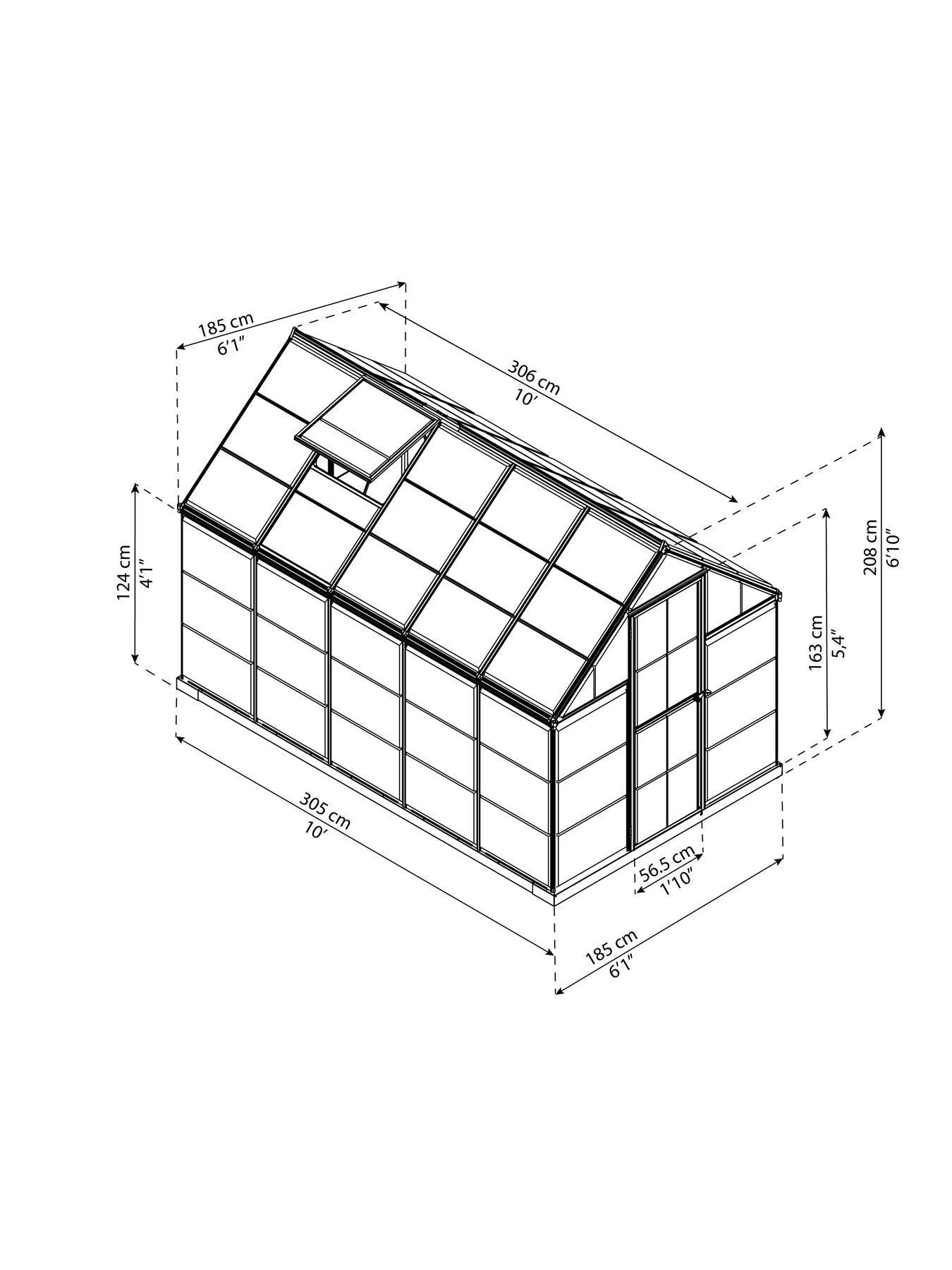 Image 6 of 6 of Canopia by Palram Harmony 6X10 Greenhouse