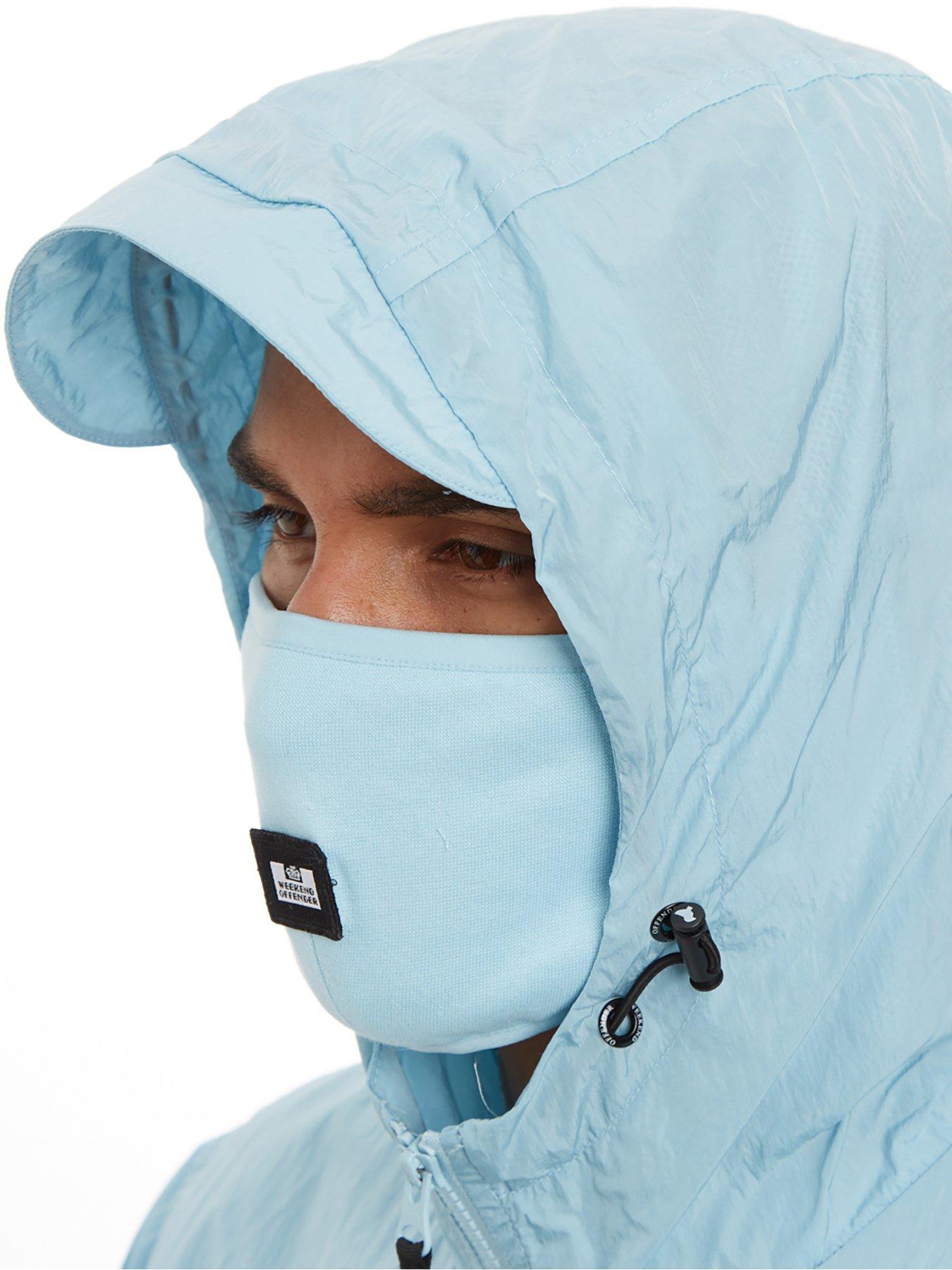 Coats & Jackets Nylon Windbreaker With Face Mask - Blue