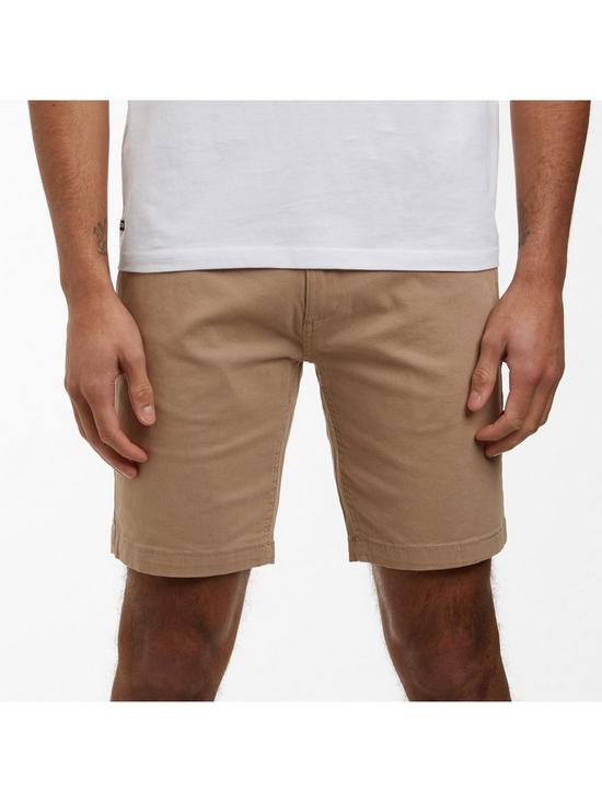 front image of weekend-offender-woven-chino-shorts-stone