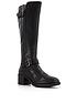  image of dune-london-tarrow-leather-knee-high-boots-black