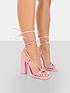  image of public-desire-berry-croc-lace-up-heeled-sandals-pink