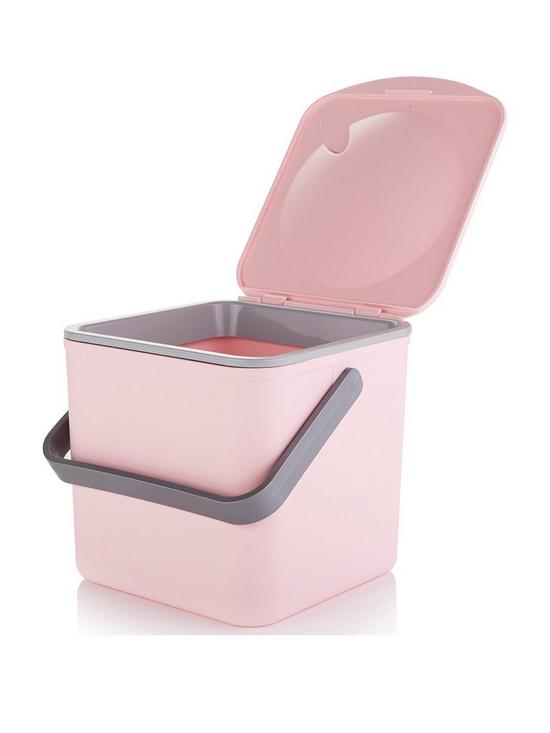 front image of minky-food-waste-caddy-pastel-pink