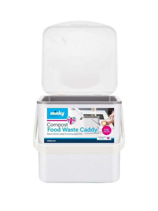 front image of minky-food-waste-caddy-white