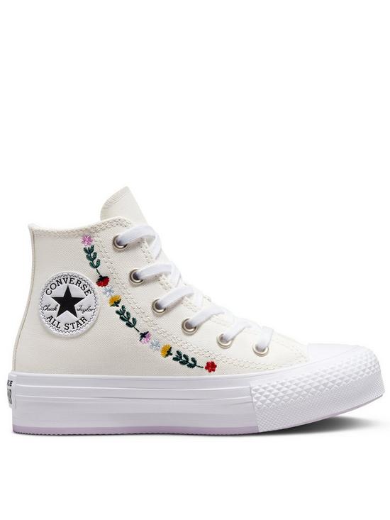 front image of converse-chuck-taylor-all-star-childrens-eva-embroiderednbsplift-trainers-off-white