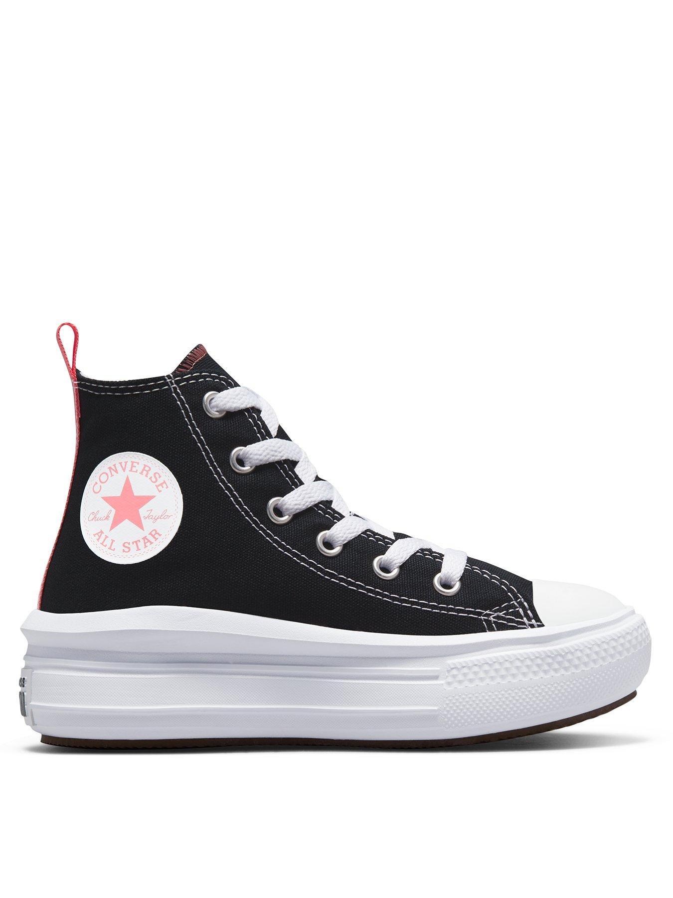 Mindful fly kvalitet Converse Chuck Taylor All Star Hi Childrens Girls Move Color Pop Platform  Trainers -Black/Pink/White | very.co.uk