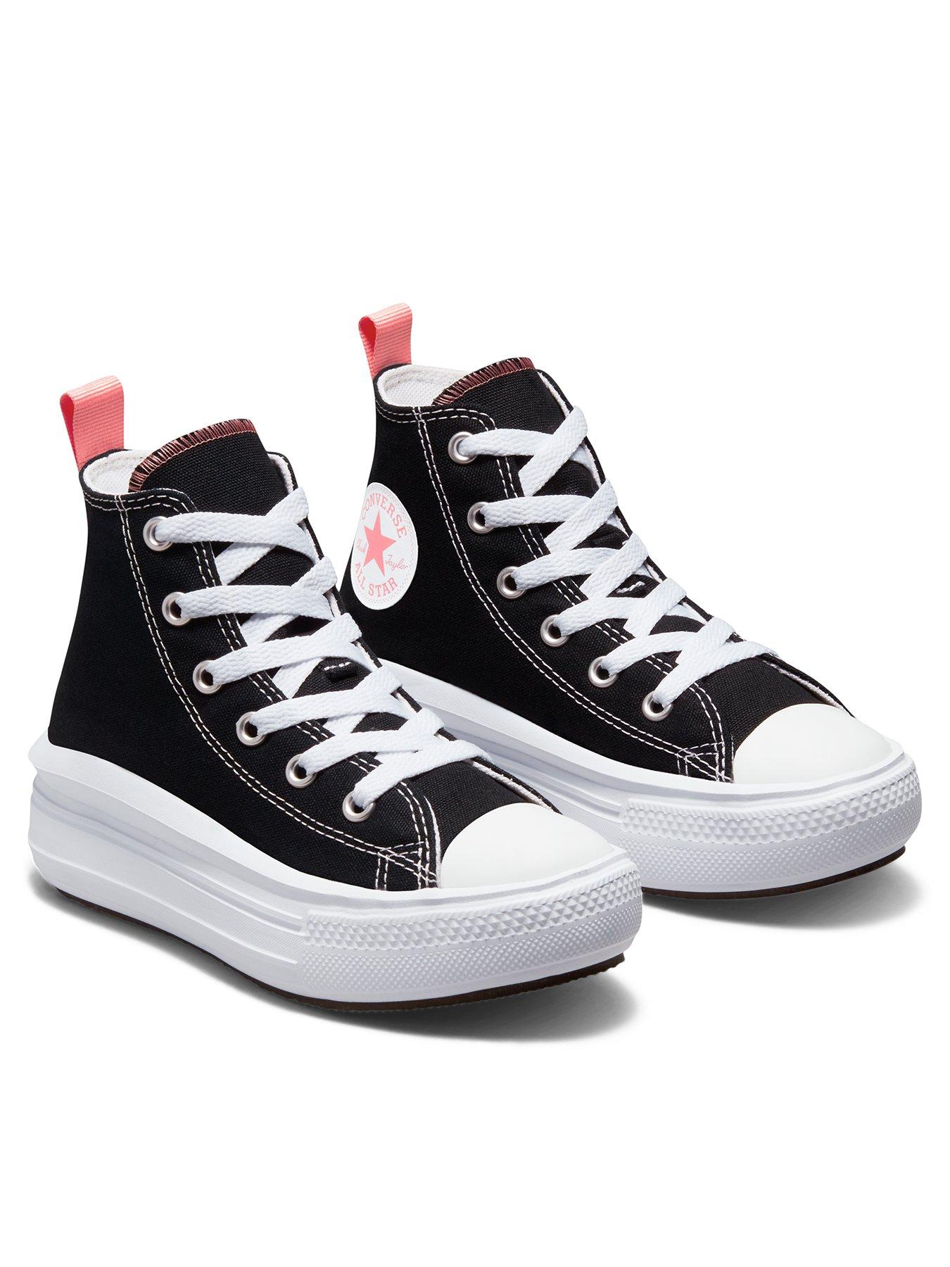 Converse black sales pink