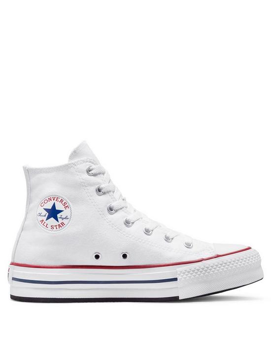 front image of converse-chuck-taylor-all-star-hi-junior-girls-eva-lift-canvas-platform-trainers--white