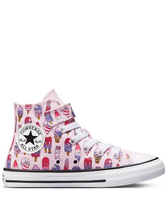 front image of converse-chuck-taylor-allnbspstar-childrens-1v-sweet-scoops-trainers--nbsppinklilac