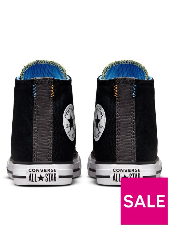 stillFront image of converse-chuck-taylor-all-star-hi-childrens-unisex-color-pop-trainers--blackmulti