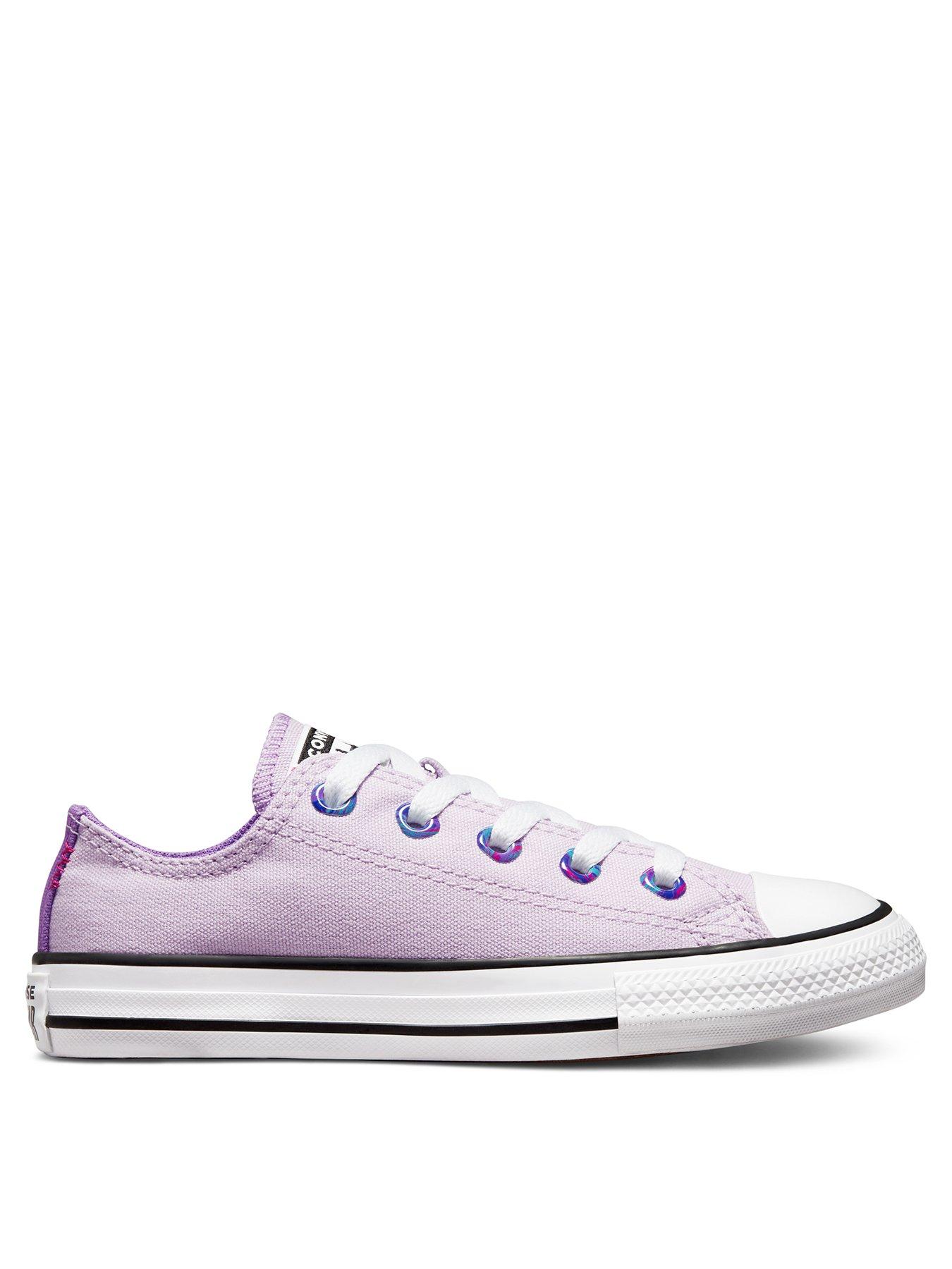 Kids Chuck Taylor All Star Ox Childrens Girls Color Pop Trainers -Purple