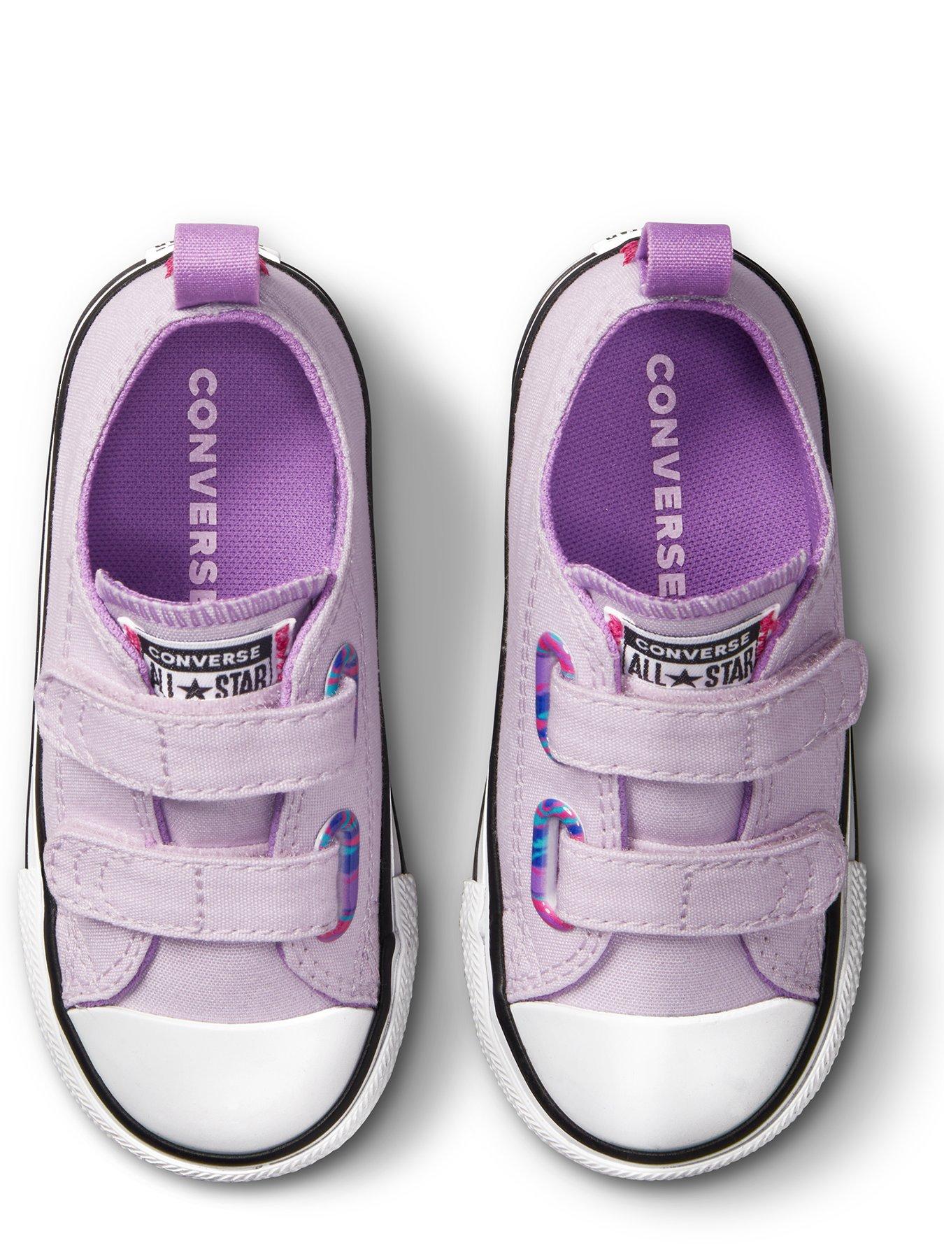 Trainers Chuck Taylor All Star Ox 2V Infant Girls Color Pop Trainers -Purple