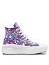  image of converse-chuck-taylor-all-star-hi-junior-girls-move-paper-floral-print-platform-trainers--multi