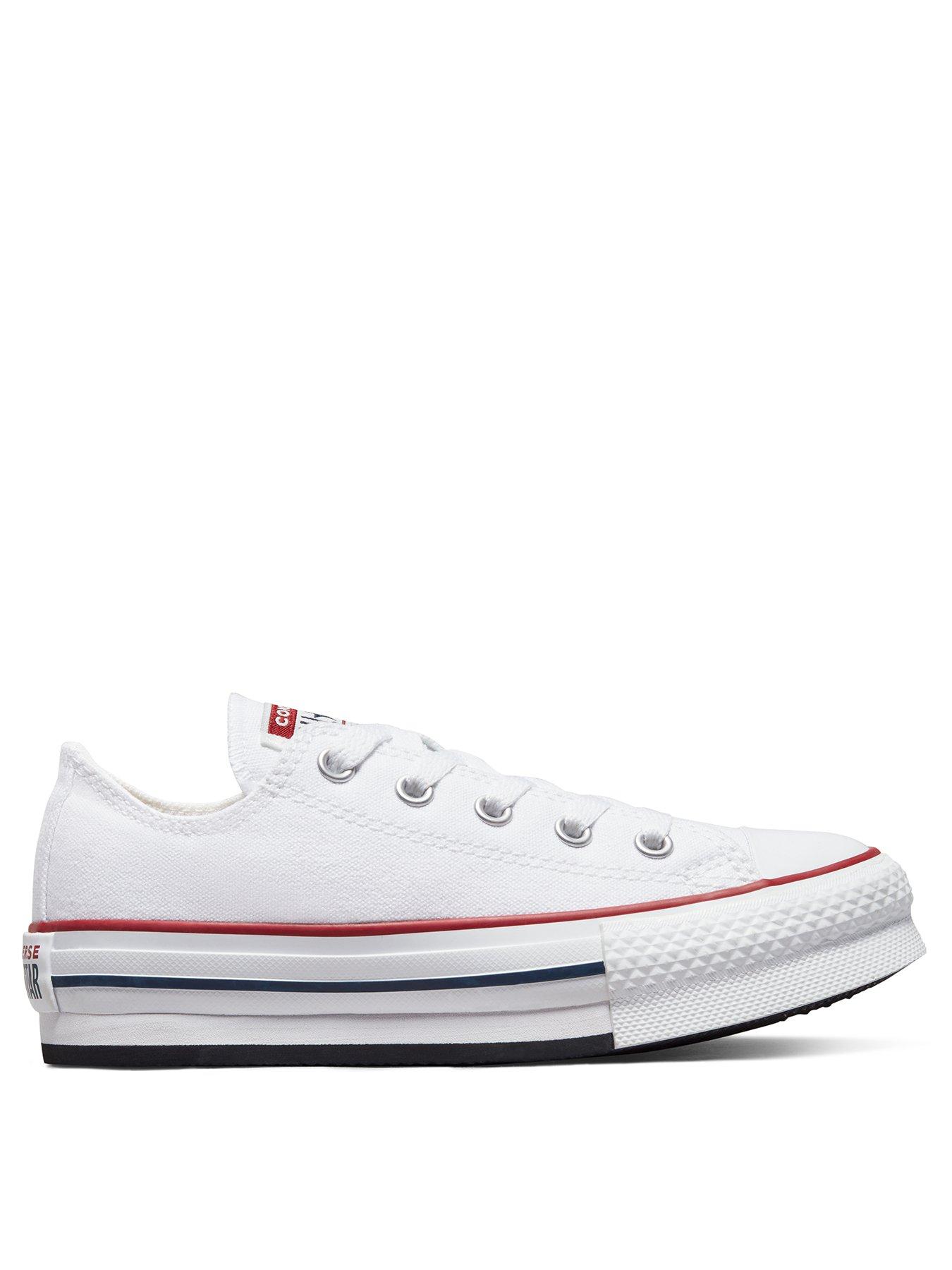 Girls white hot sale converse trainers