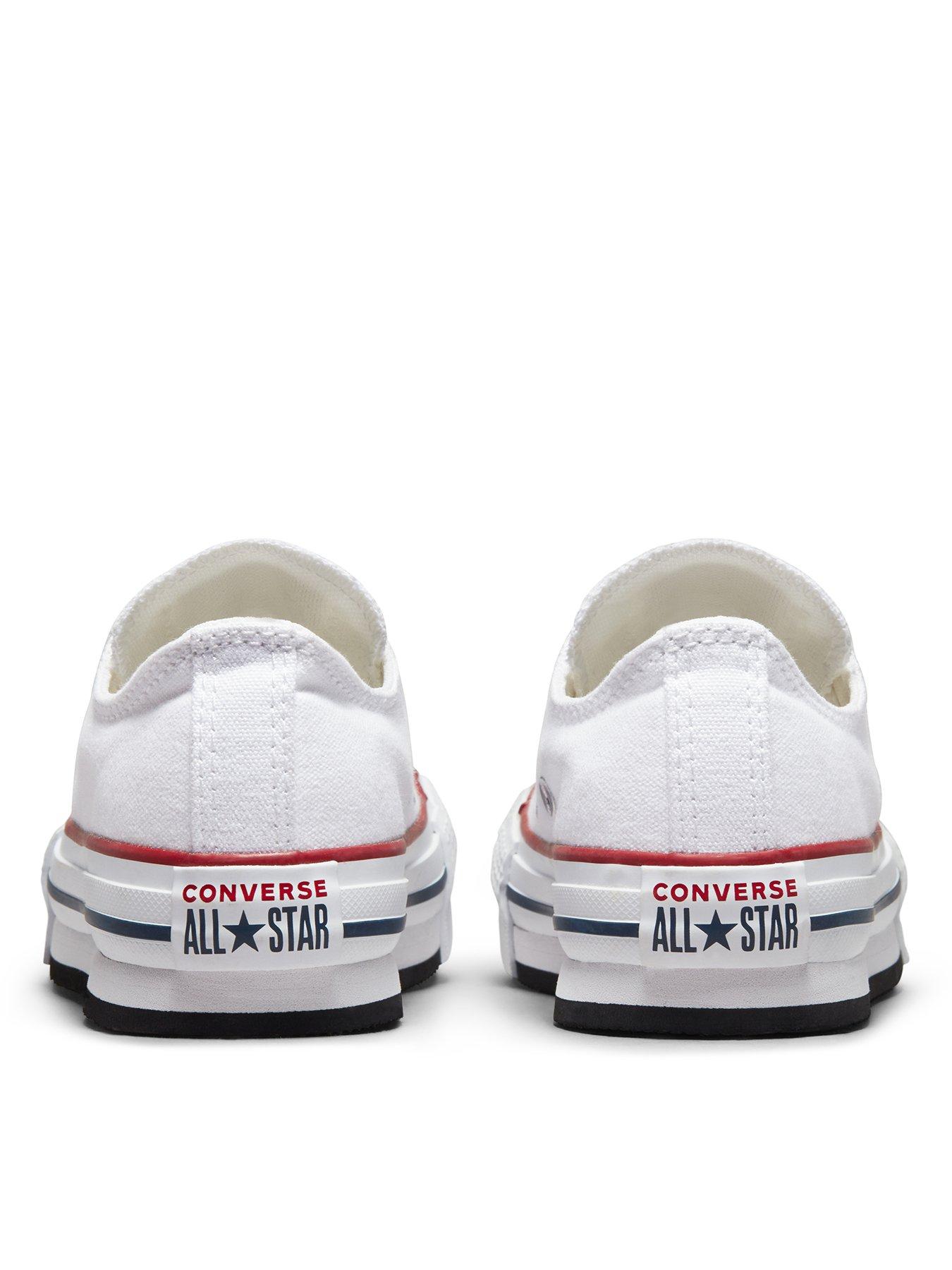 Image 2 of 7 of Converse Kids Girls Eva Lift Canvas Platform Ox Trainers - White
