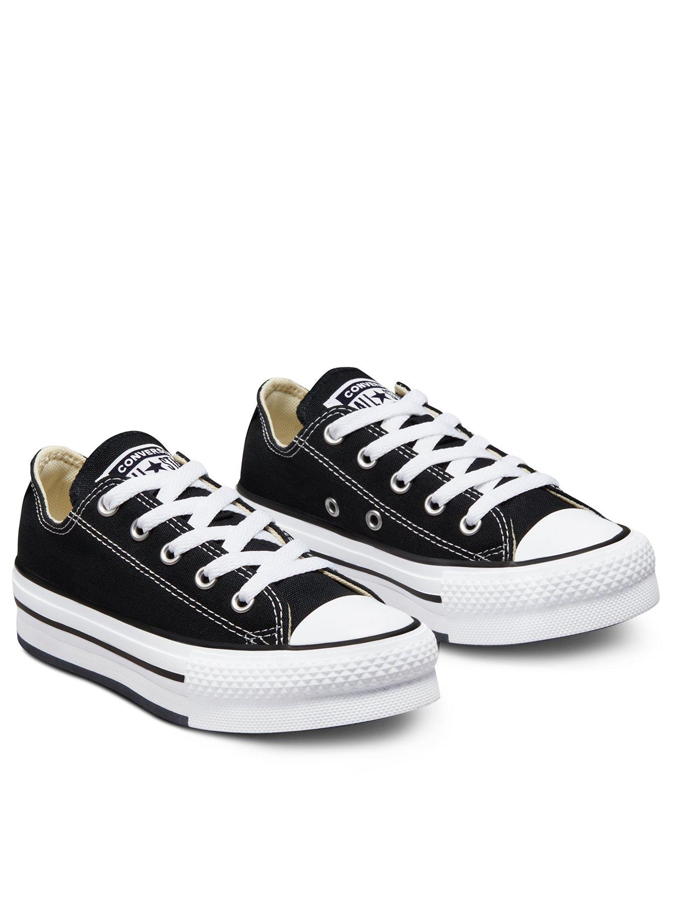 Girls black cheap converse trainers