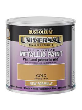 Product photograph of Rust-oleum Universal All-surface Metallic Paint Ndash Gold from very.co.uk