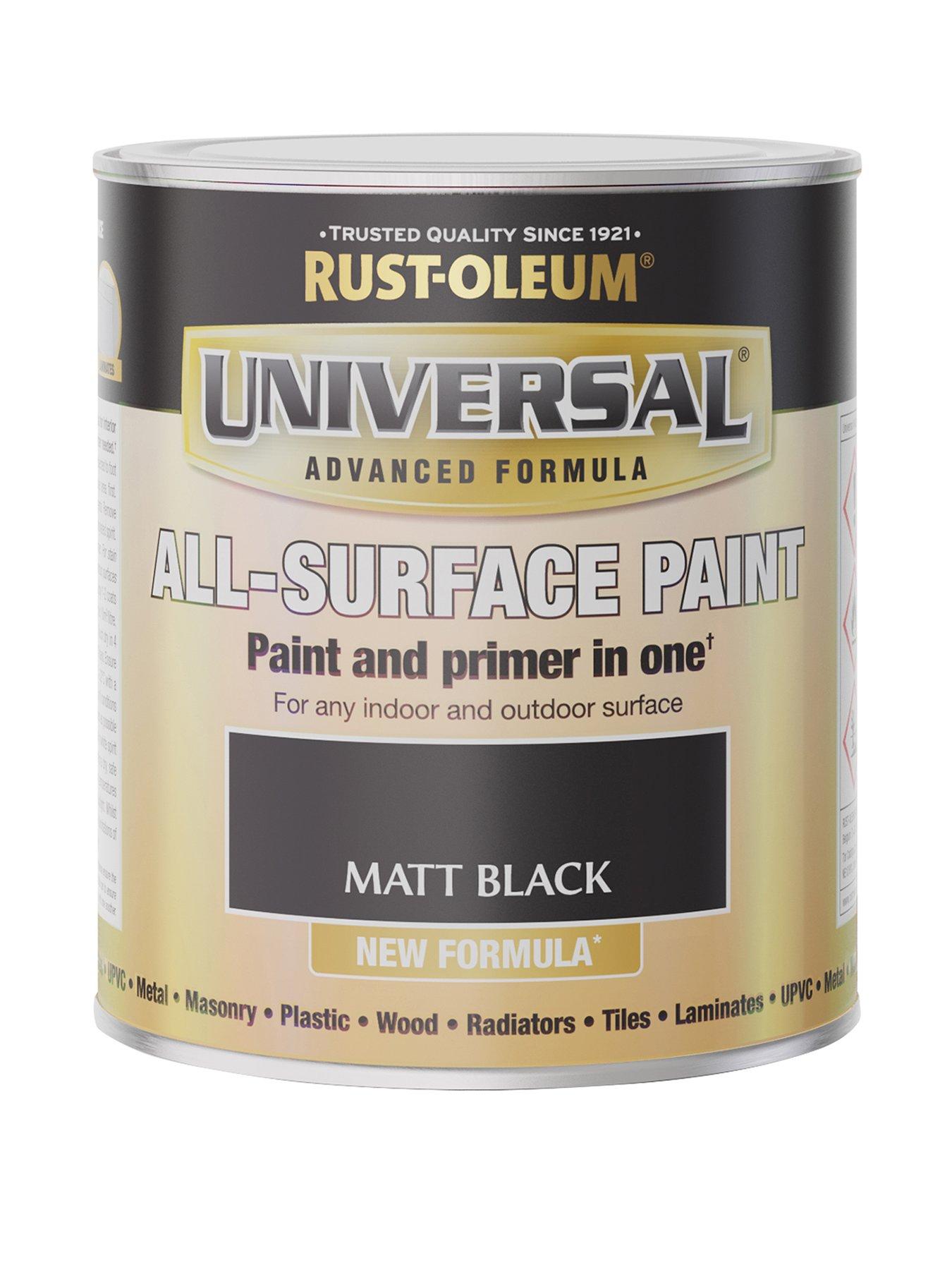 Product photograph of Rust-oleum Universal Paint Matt Black 750ml from very.co.uk
