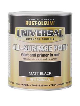Product photograph of Rust-oleum Universal All-surface Finish Paint Ndash Matt Black from very.co.uk