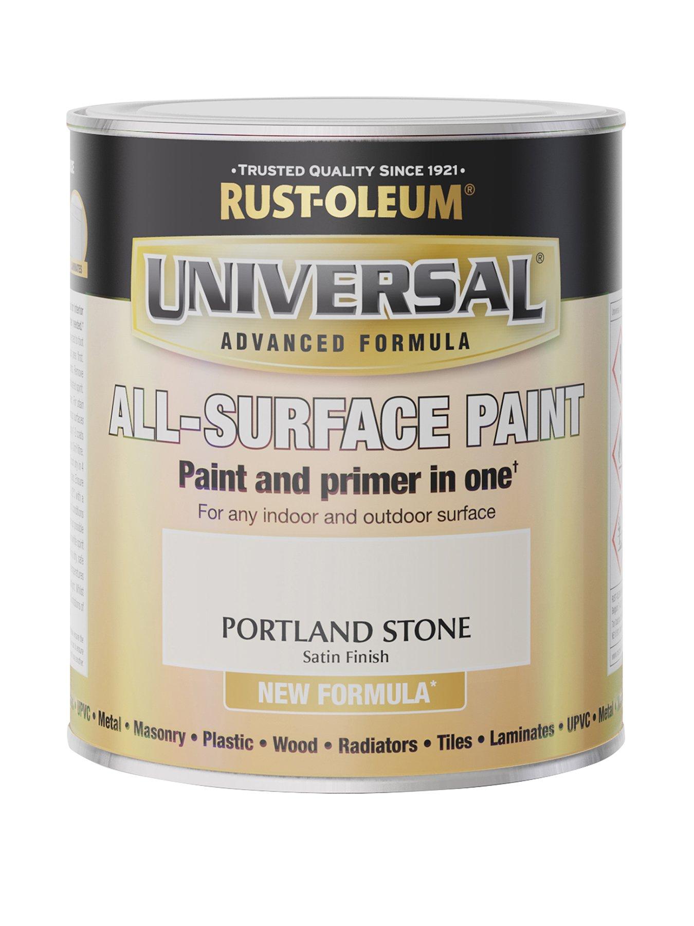Product photograph of Rust-oleum Universal All-surface Satin Finish Paint Ndash Portland Stone from very.co.uk
