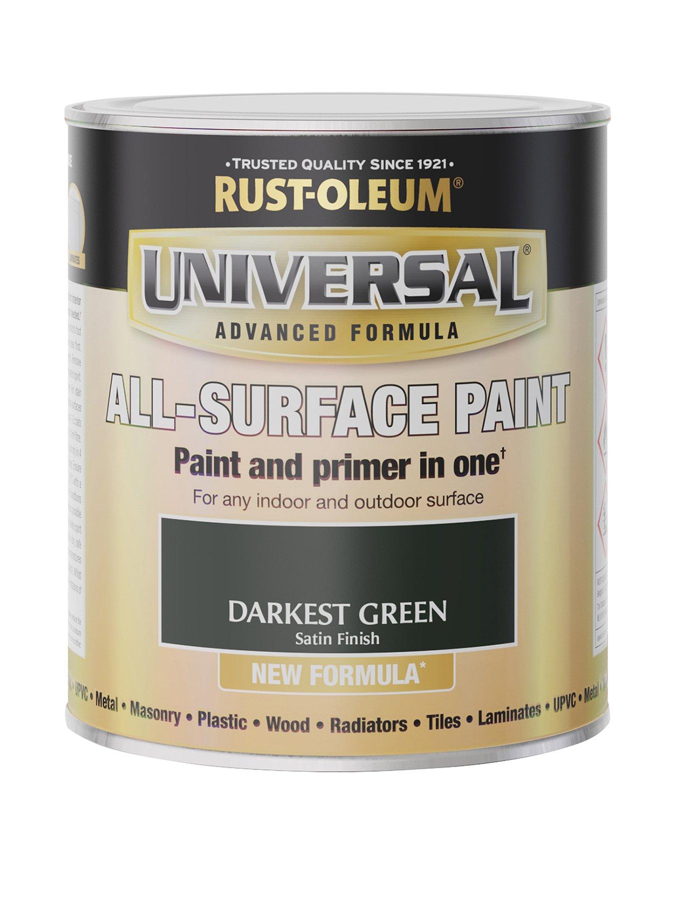 Product photograph of Rust-oleum Universal All-surface Satin Finish Paint Ndash Darkest Green from very.co.uk