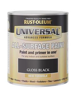 Product photograph of Rust-oleum Universal All-surface Finish Paint Ndash Gloss Black from very.co.uk