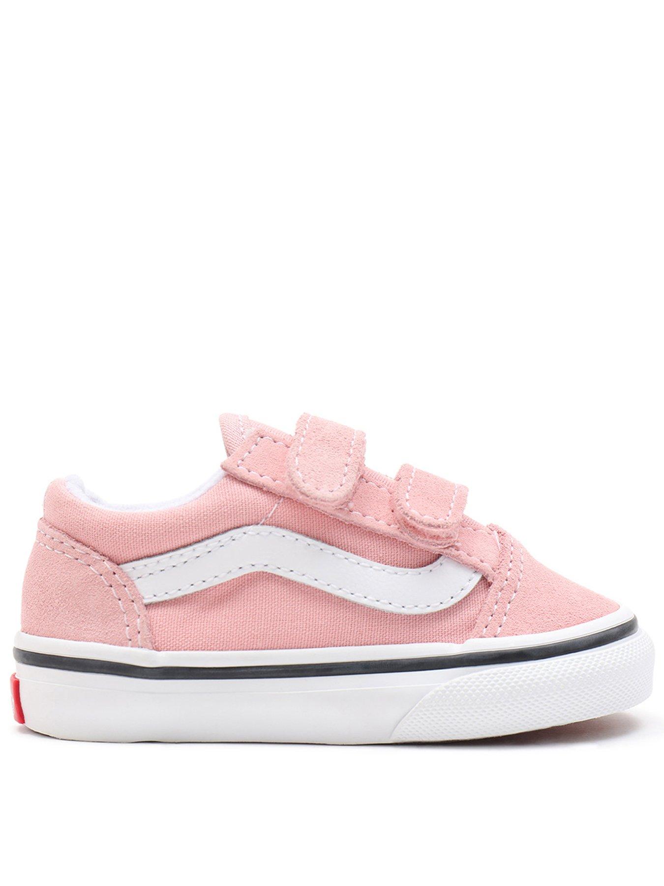 Vans Old Skool Toddler Girl Trainers-Pink/White | very.co.uk