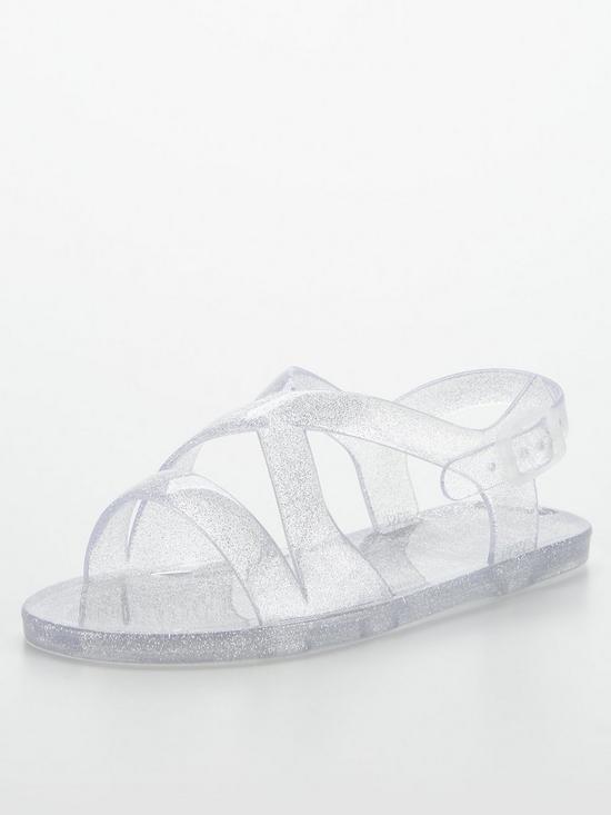 stillFront image of v-by-very-older-girls-strap-front-jelly-sandals-glitternbsp