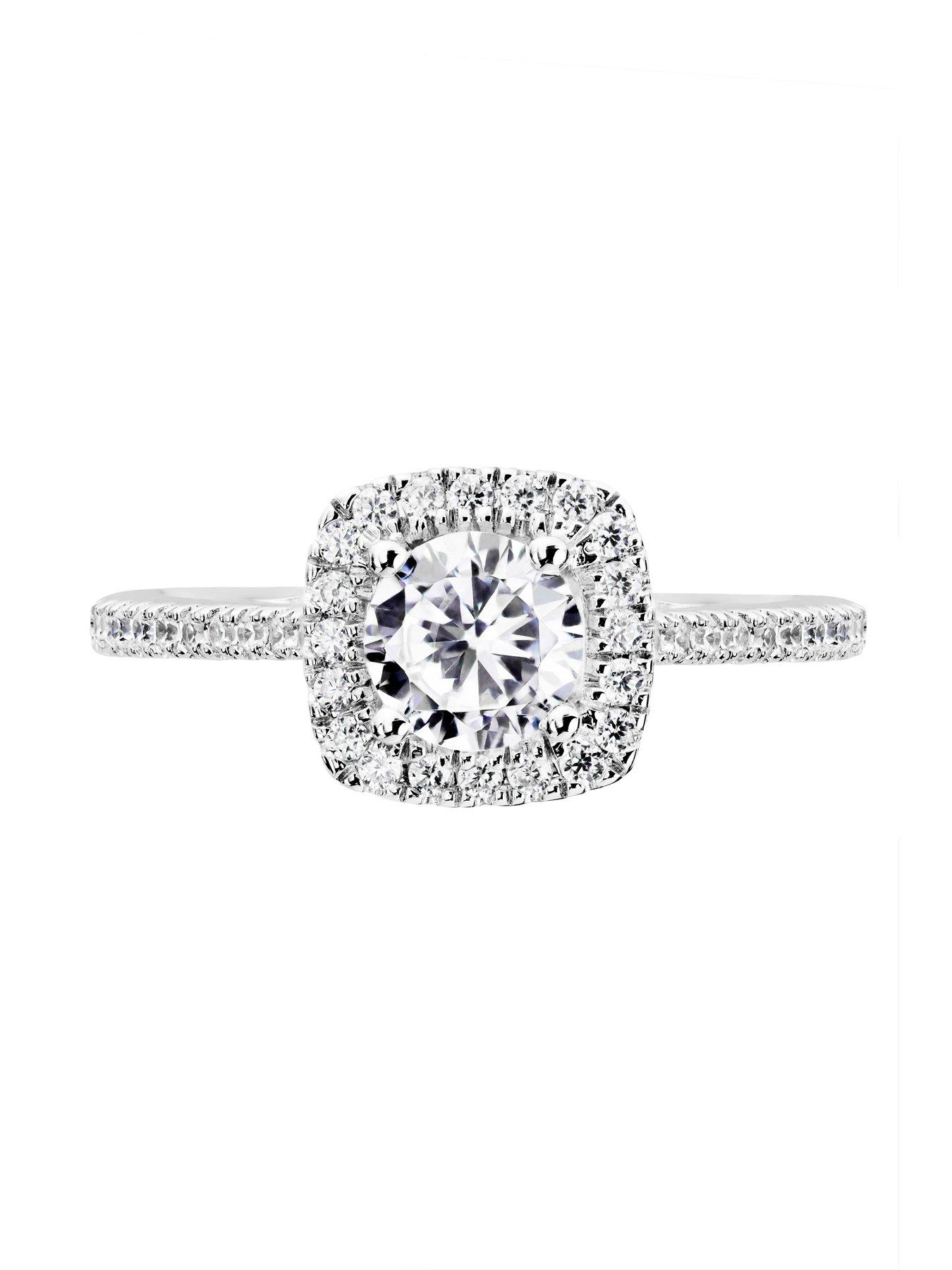 Image 2 of 5 of Created Brilliance Cynthia&nbsp;9ct White Gold 0.70ct Lab Grown Halo Diamond Engagement Ring