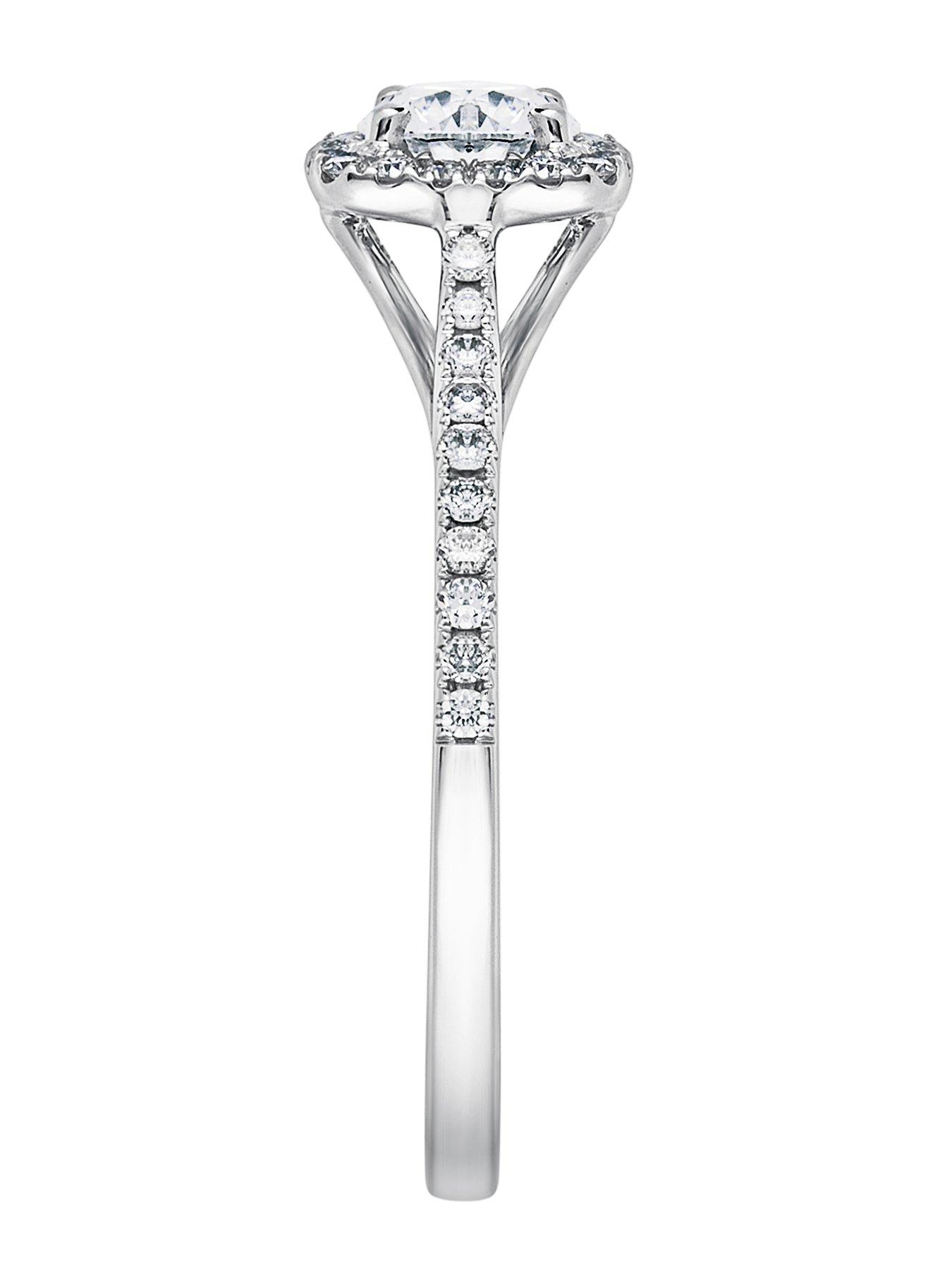 Image 3 of 5 of Created Brilliance Cynthia&nbsp;9ct White Gold 0.70ct Lab Grown Halo Diamond Engagement Ring