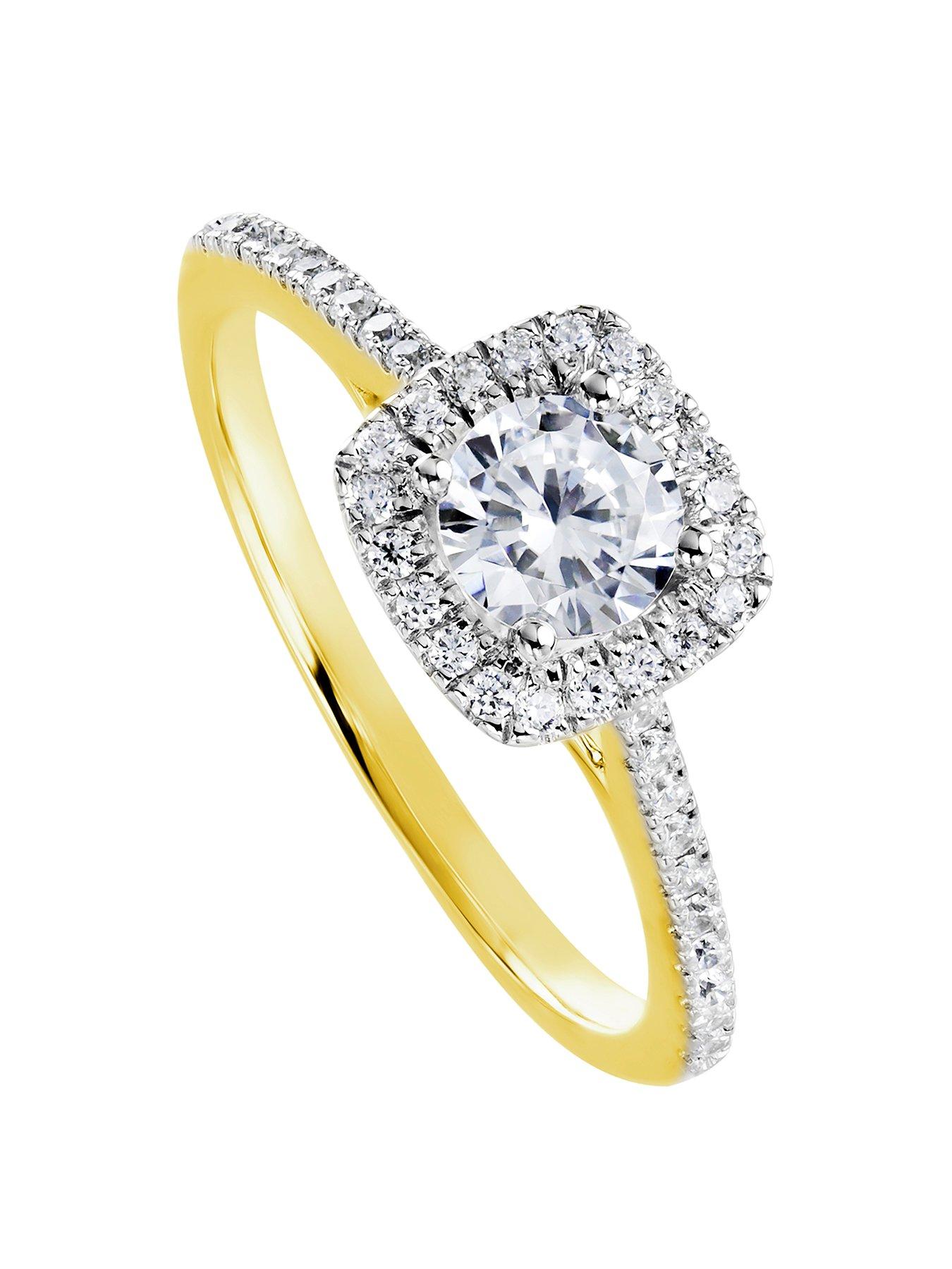 undefined Cynthia Created Brilliance™ 9ct Yellow Gold 0.70ct Lab Grown Halo Diamond Engagement Ring