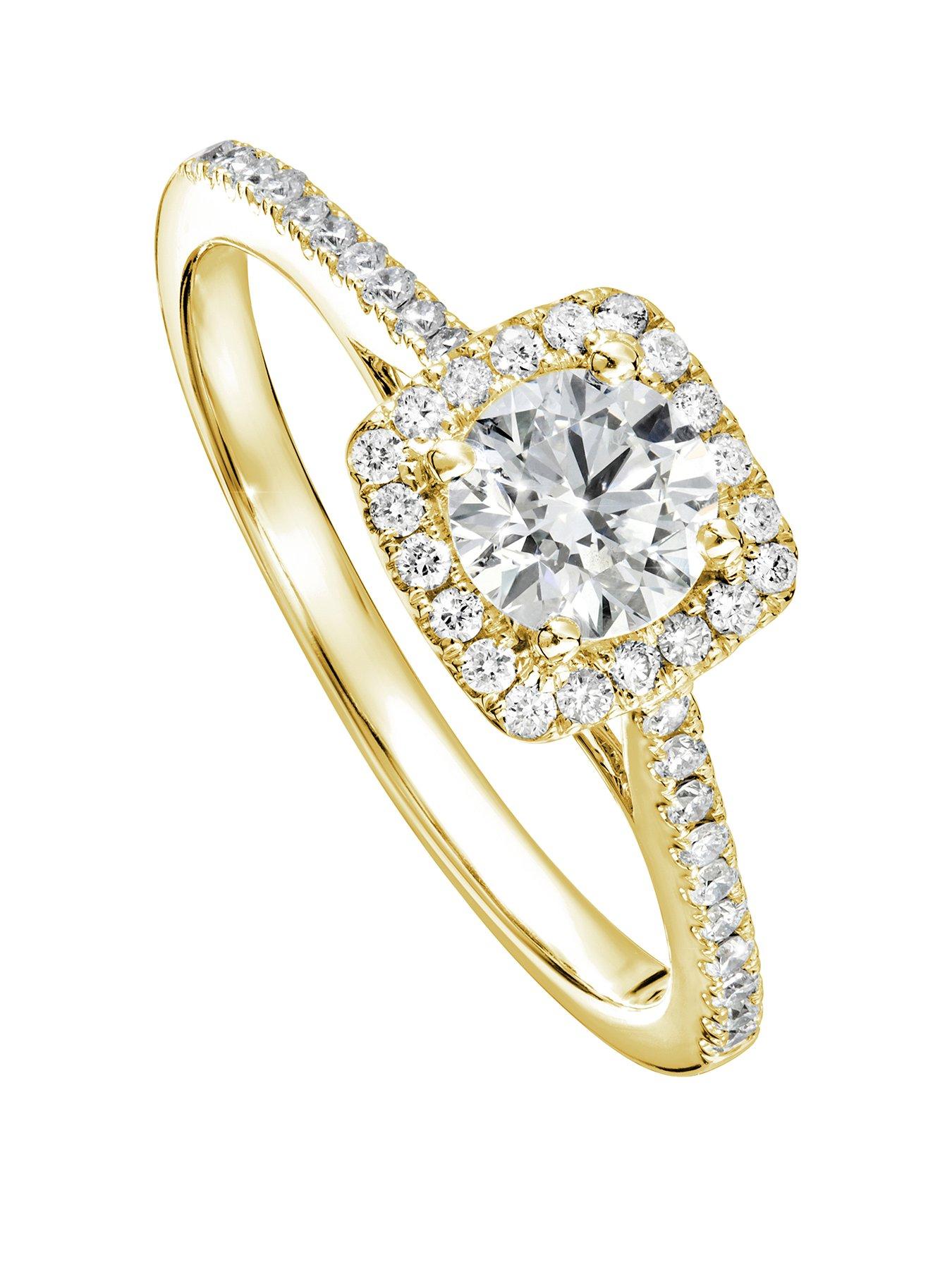 Created Brilliance Cynthia Created Brilliance™ 9ct Yellow Gold 0.70ct Lab Grown Halo Diamond Engagement Ring