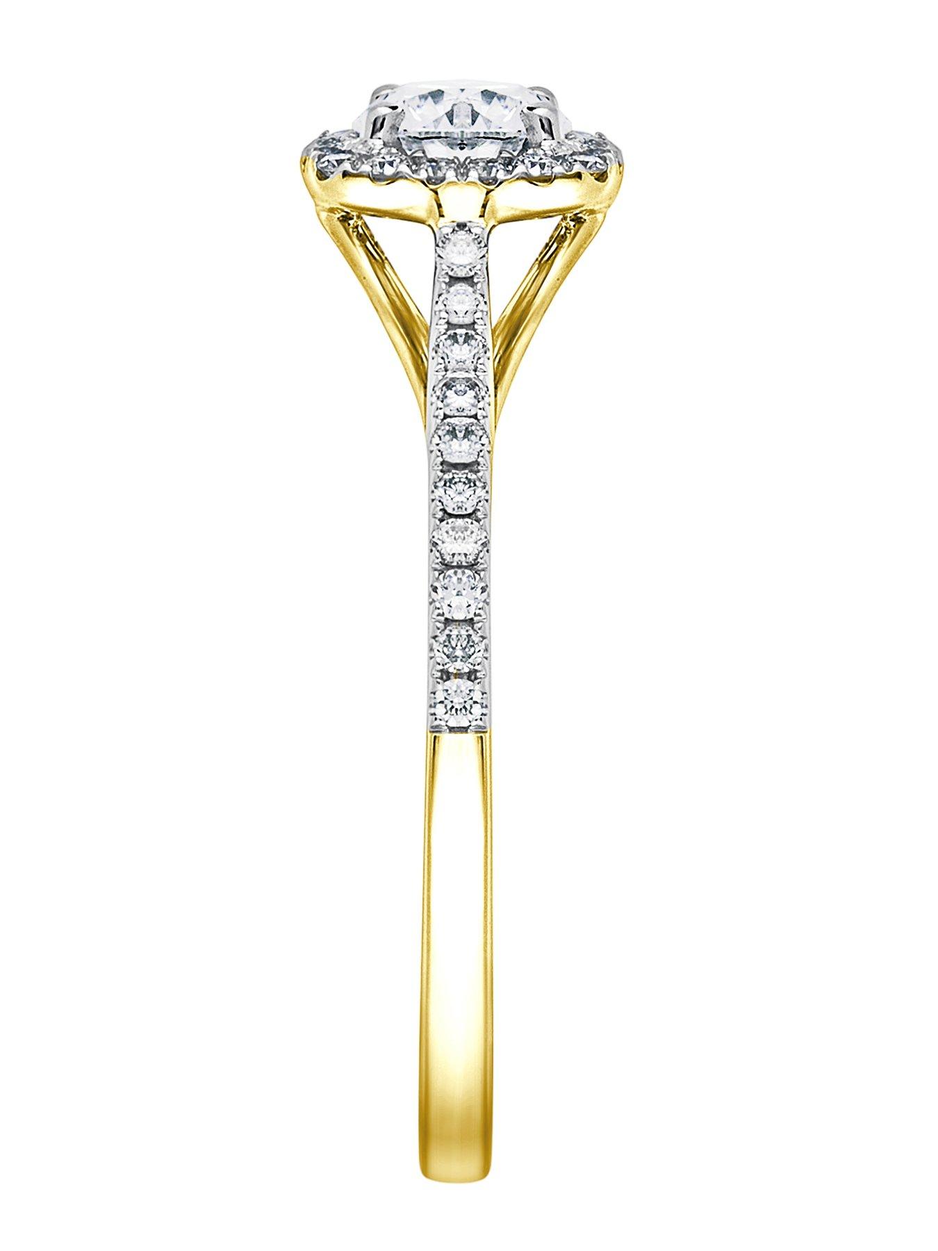 Image 4 of 6 of Created Brilliance Cynthia Created Brilliance&trade;&nbsp;9ct Yellow Gold 0.70ct Lab Grown Halo Diamond Engagement Ring