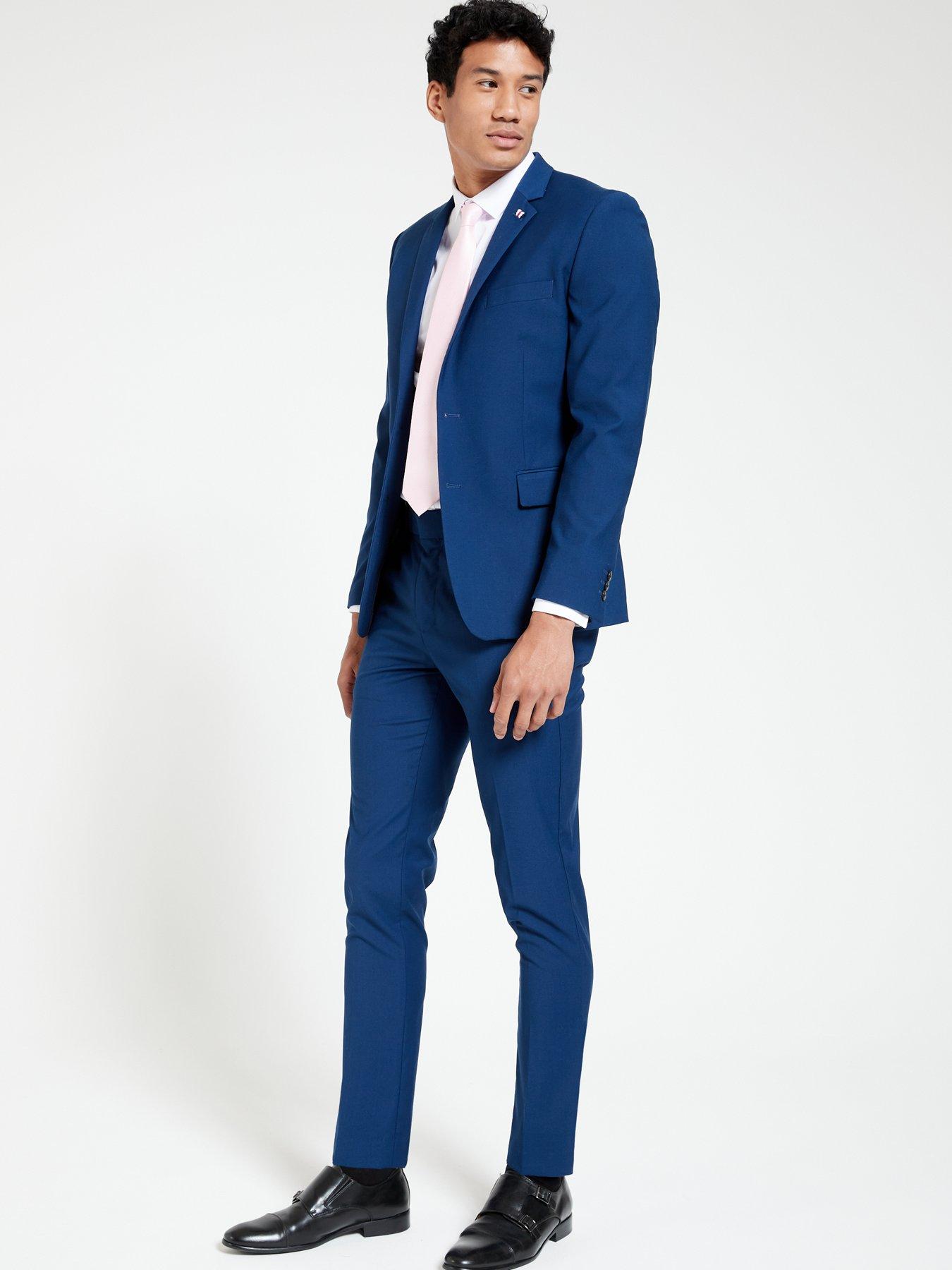 Everyday Slim Fit Stretch Suit Jacket - Blue | Very.co.uk