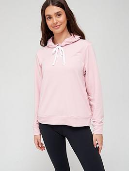 under armour rival terry hoodie - pink/white