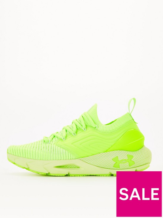 front image of under-armour-hovr-phantom-2-knit-trainers-lime