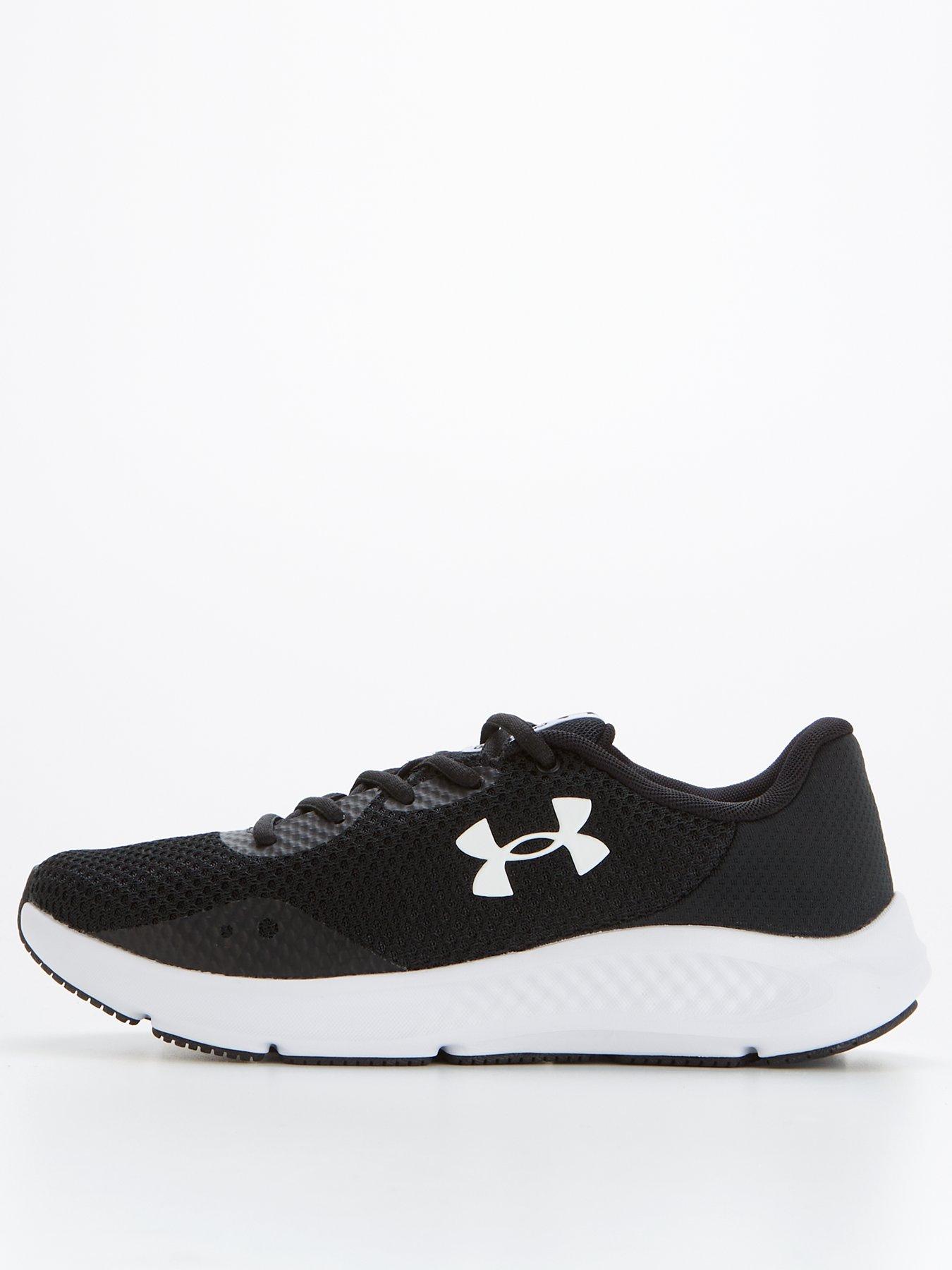 Under Armour Charged Pursuit 3 trainers in black and white