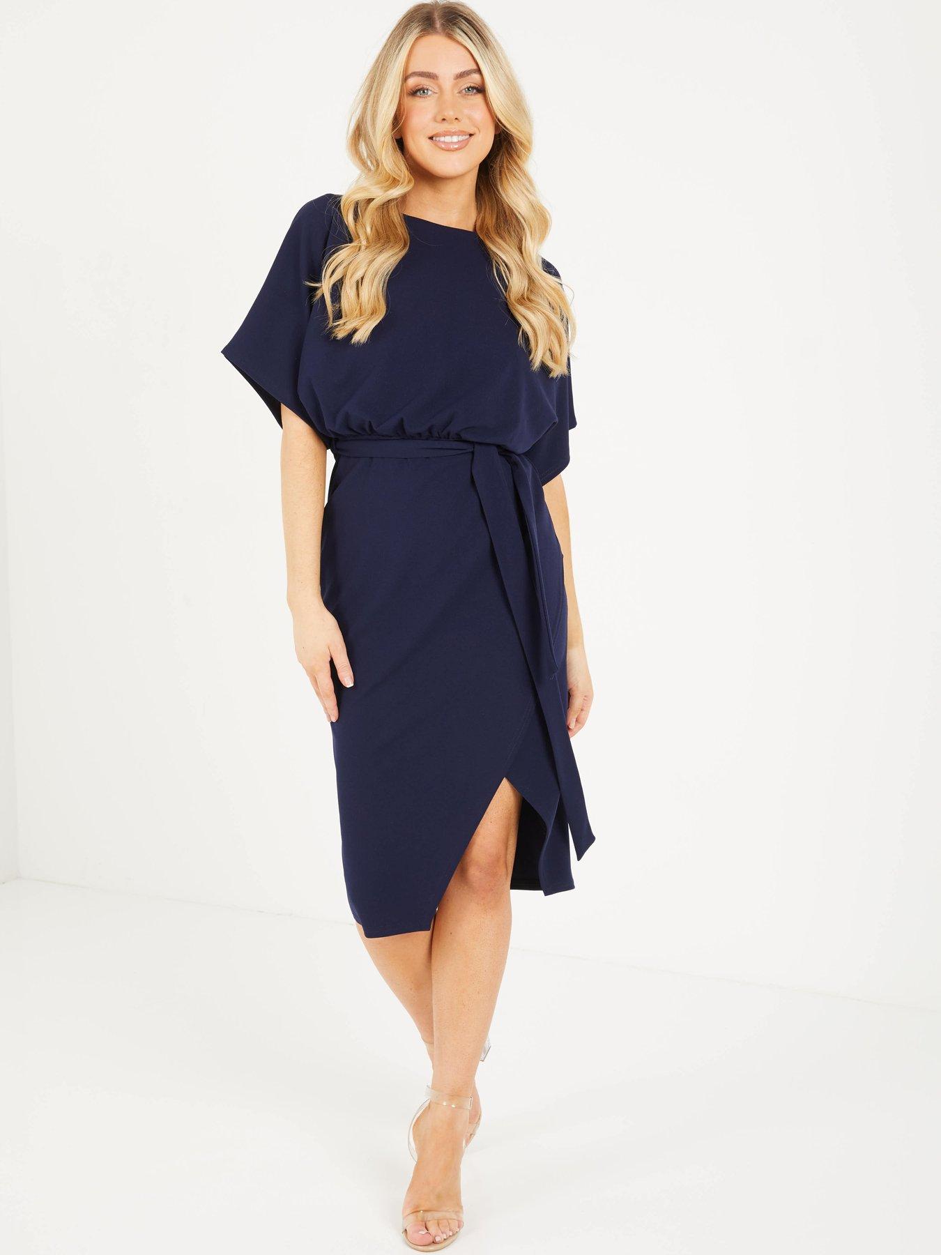 navy blue batwing dress White House Black Market Navy Blue Butterfly Batwing Sleeve Dress Size 14