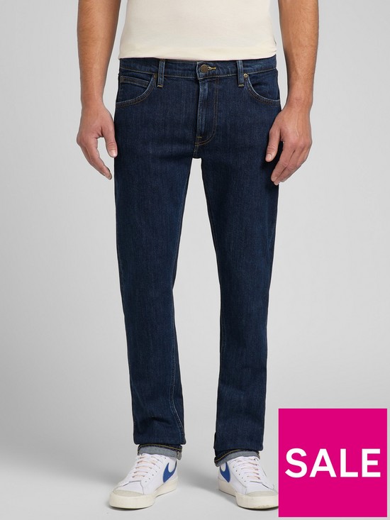 front image of lee-daren-straight-fit-indigo-jeans-dark-stone
