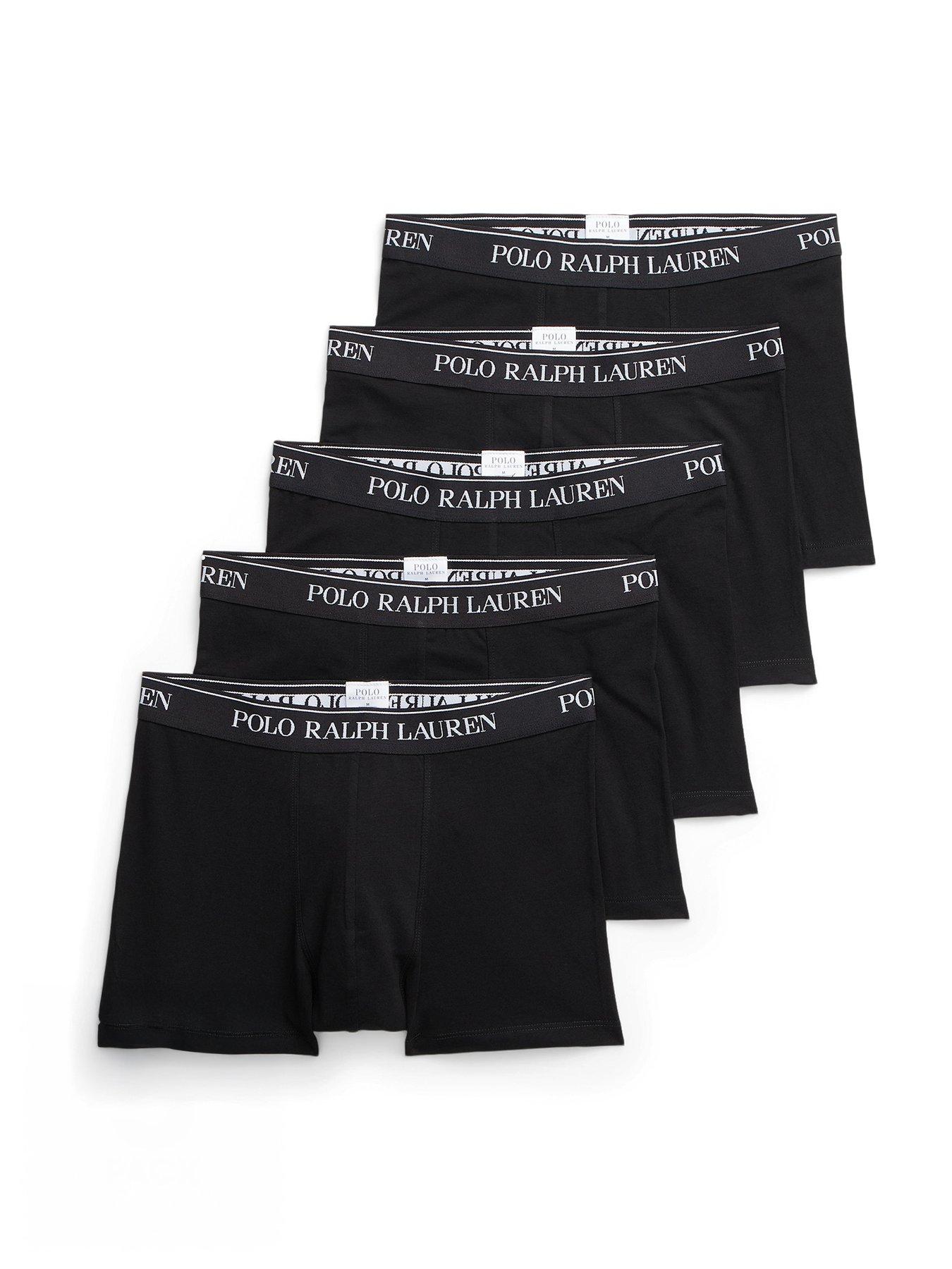 Polo Ralph Lauren 5 Pack Trunks, Black, Size M, Men