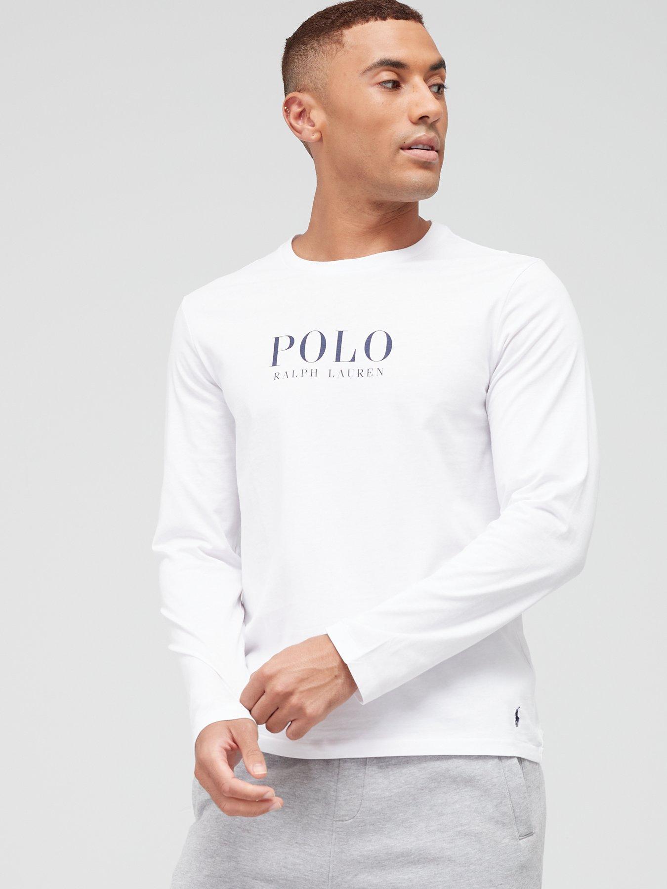 Polo Ralph Lauren Logo Long Sleeve Lounge T-Shirt - White 