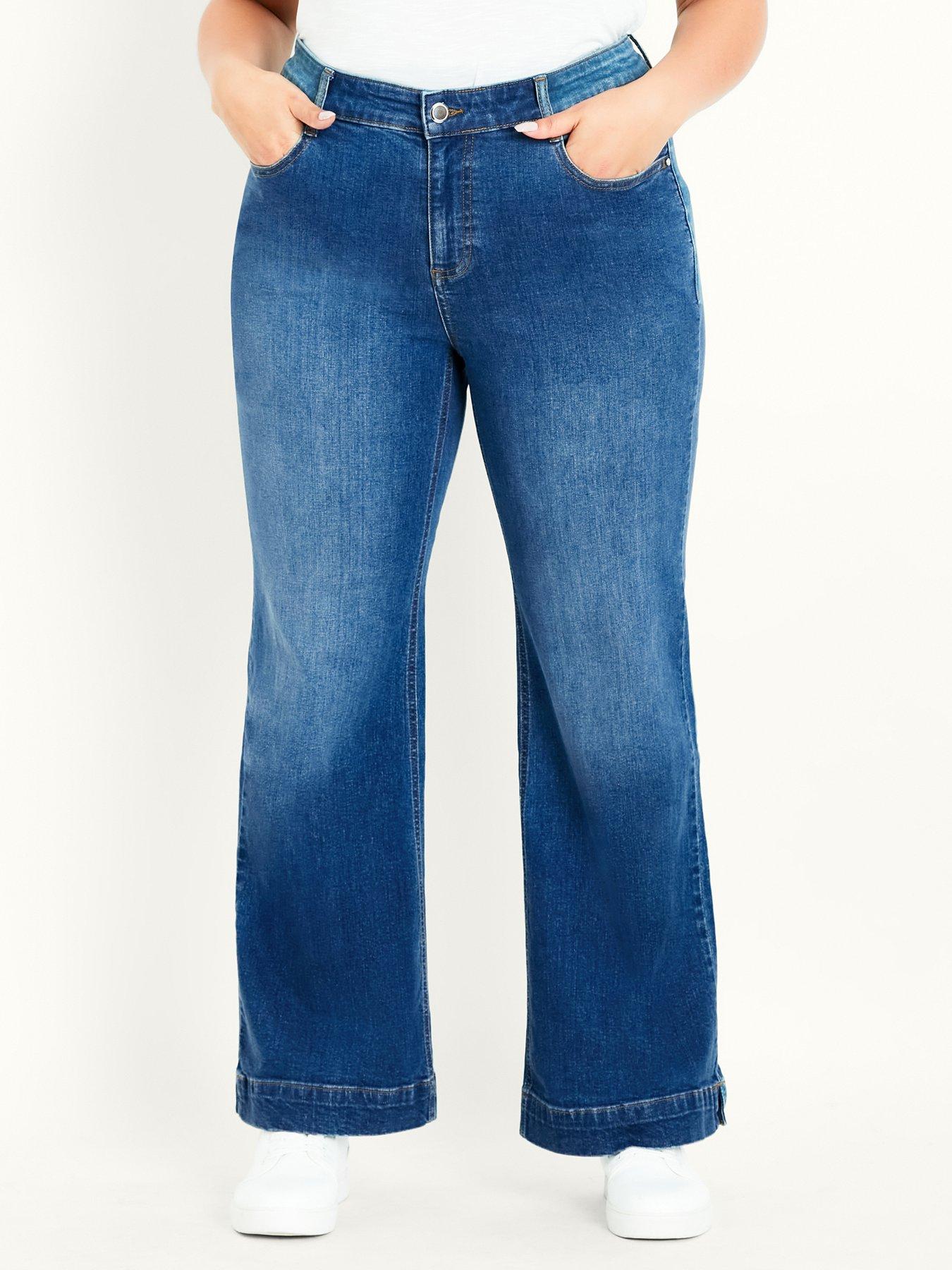  Wide Leg Jeans - Mid Denim